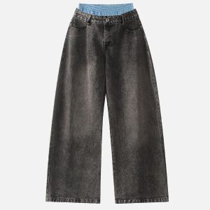 Concert Outfit Double Waist Loose Sagging Jeans