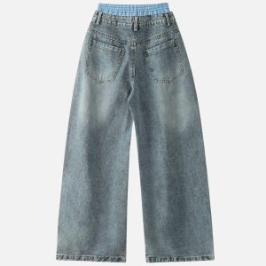 Concert Outfit Double Waist Loose Sagging Jeans