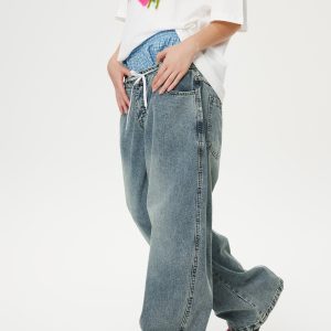 Concert Outfit Double Waist Loose Sagging Jeans
