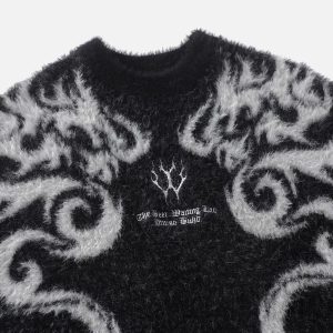 Concert Outfit Dragon Mohair Jacquard Sweater