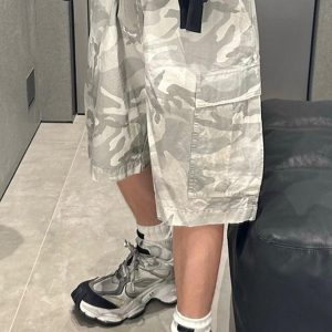 Concert Outfit Drawstring Camouflage Cargo Shorts