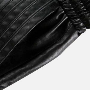 Concert Outfit Drawstring Faux Leather Shorts