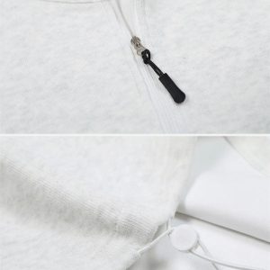 Concert Outfit Drawstring Hem Stand Collar Sweatshirt