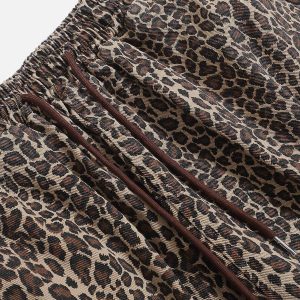 Concert Outfit Drawstring Leopard Print Shorts