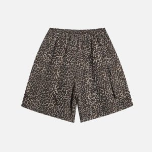 Concert Outfit Drawstring Leopard Print Shorts