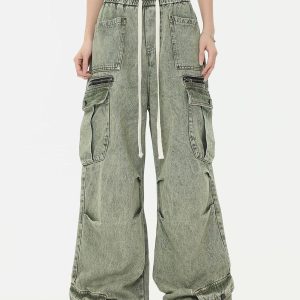 Concert Outfit Drawstring Loose Cargo Jeans