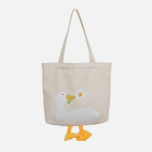 Concert Outfit Duck Flower Canvas Bag