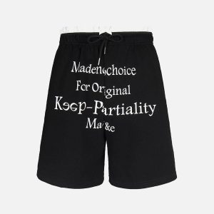 Concert Outfit Elastic Letter Double Waist Shorts