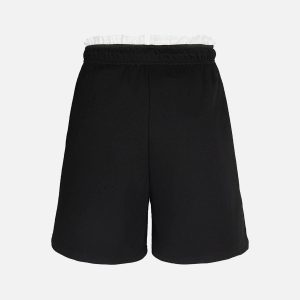 Concert Outfit Elastic Letter Double Waist Shorts