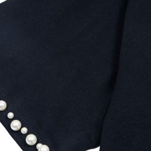 Concert Outfit Elegant Pearl-Embellished Oversized T-Shirt