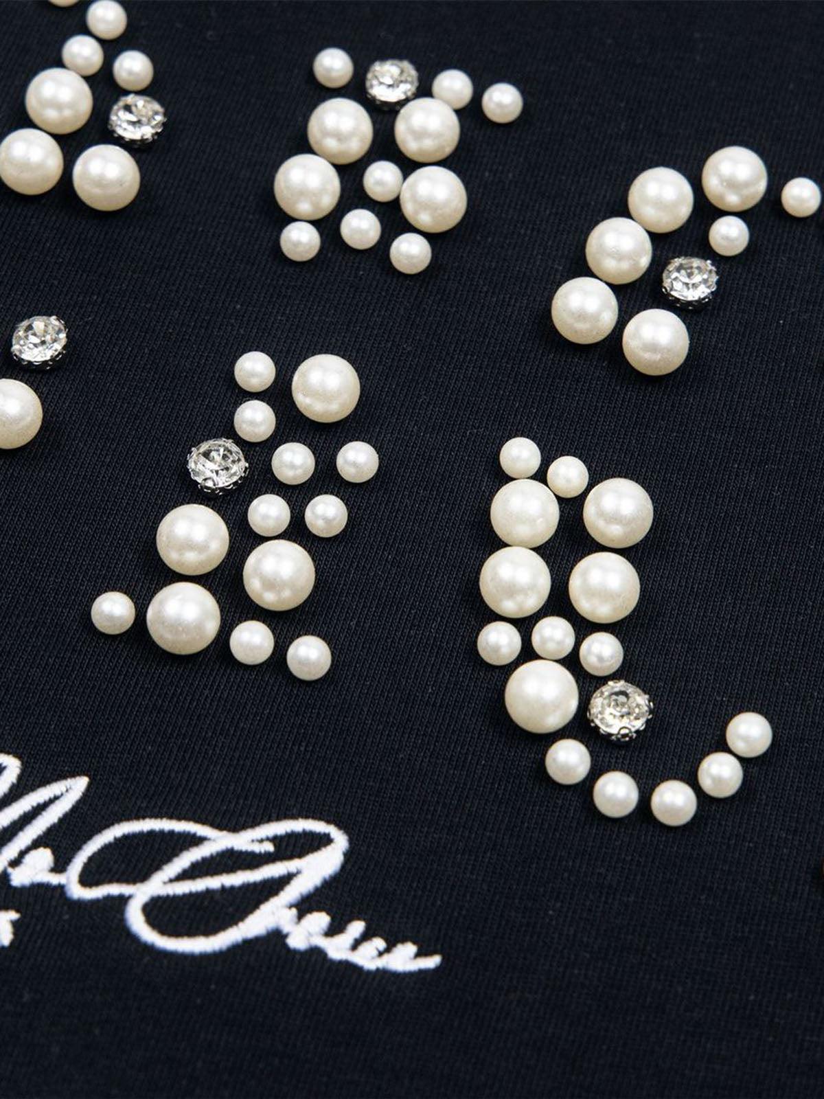 Concert Outfit Elegant Pearl-Embellished Oversized T-Shirt Concert Outfit Elegant Pearl-Embellished Oversized T-Shirt