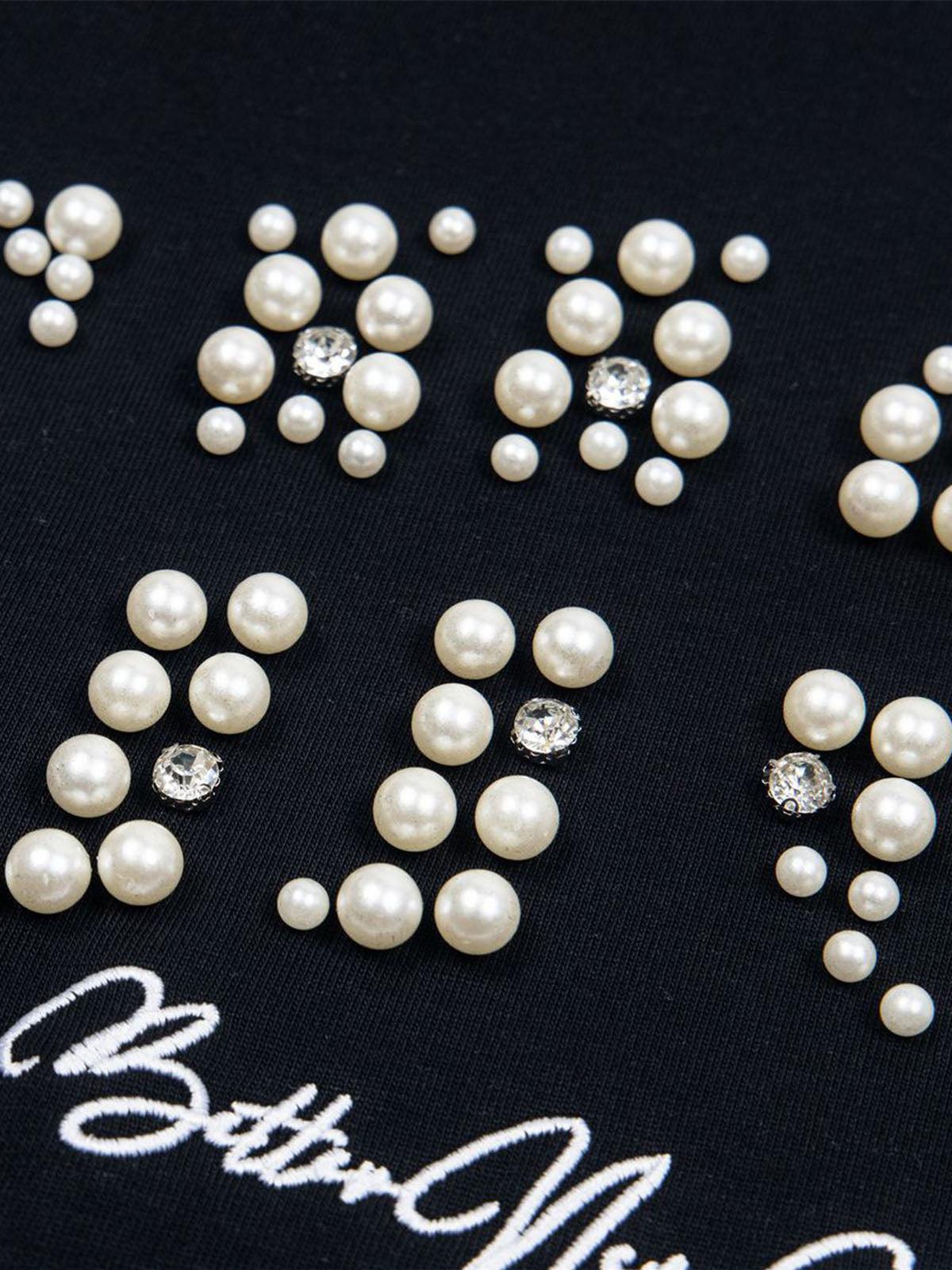 Concert Outfit Elegant Pearl-Embellished Oversized T-Shirt Concert Outfit Elegant Pearl-Embellished Oversized T-Shirt