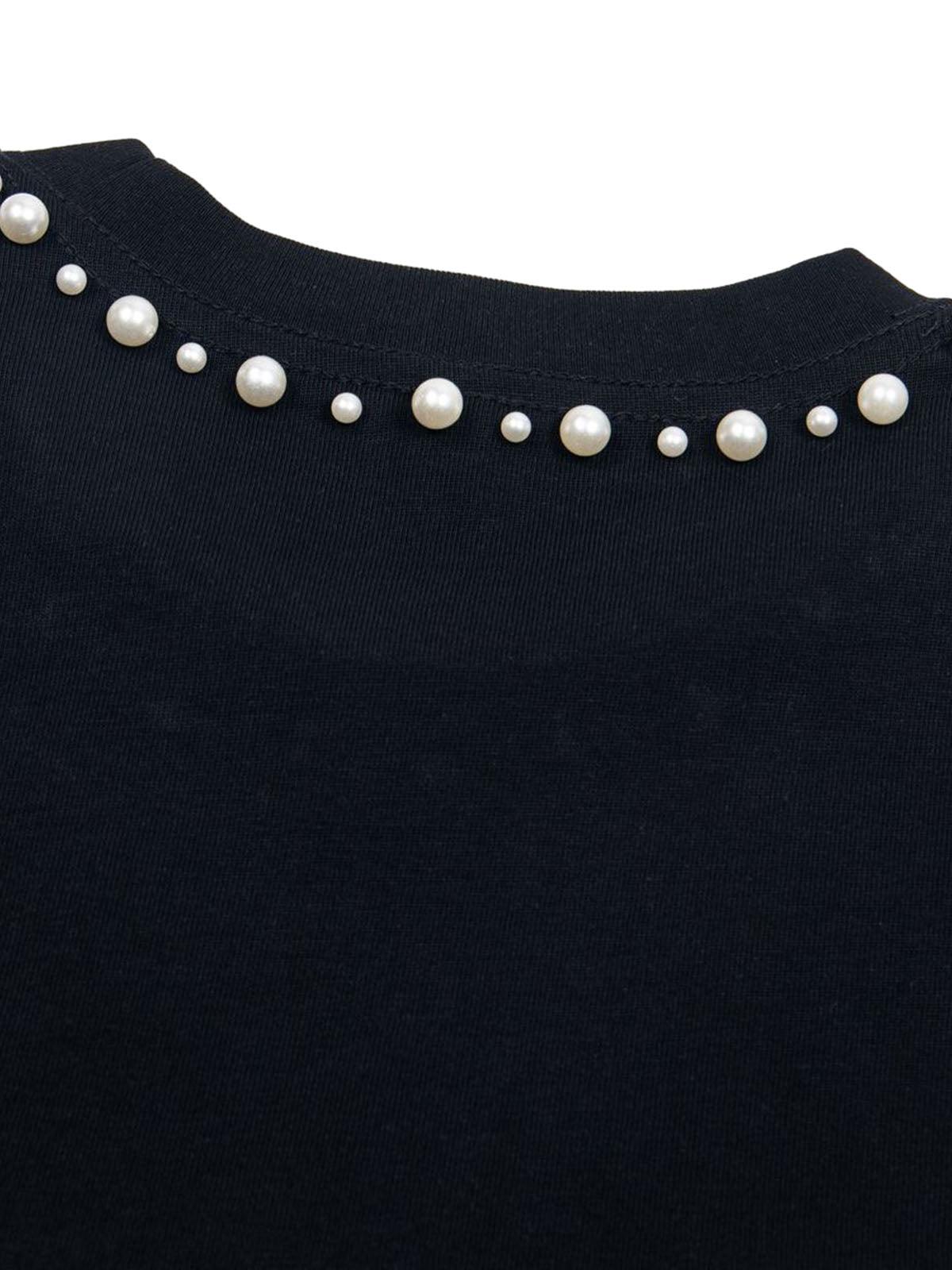 Concert Outfit Elegant Pearl-Embellished Oversized T-Shirt Concert Outfit Elegant Pearl-Embellished Oversized T-Shirt