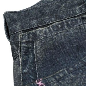 Concert Outfit Embellished Chain Denim Shorts