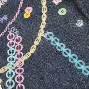 Concert Outfit Embellished Chain Denim Shorts