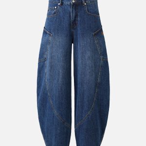 Concert Outfit Embroidered Barrel Leg Jeans