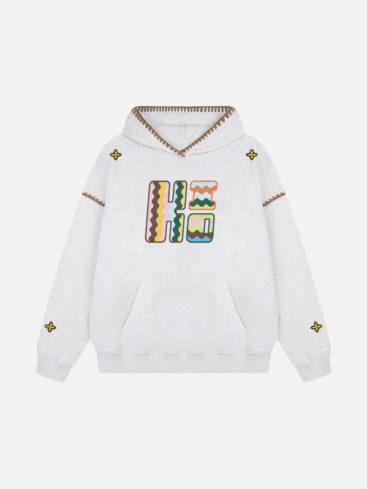 Concert Outfit Embroidered Contrast Check Hoodie Concert Outfit Embroidered Contrast Check Hoodie