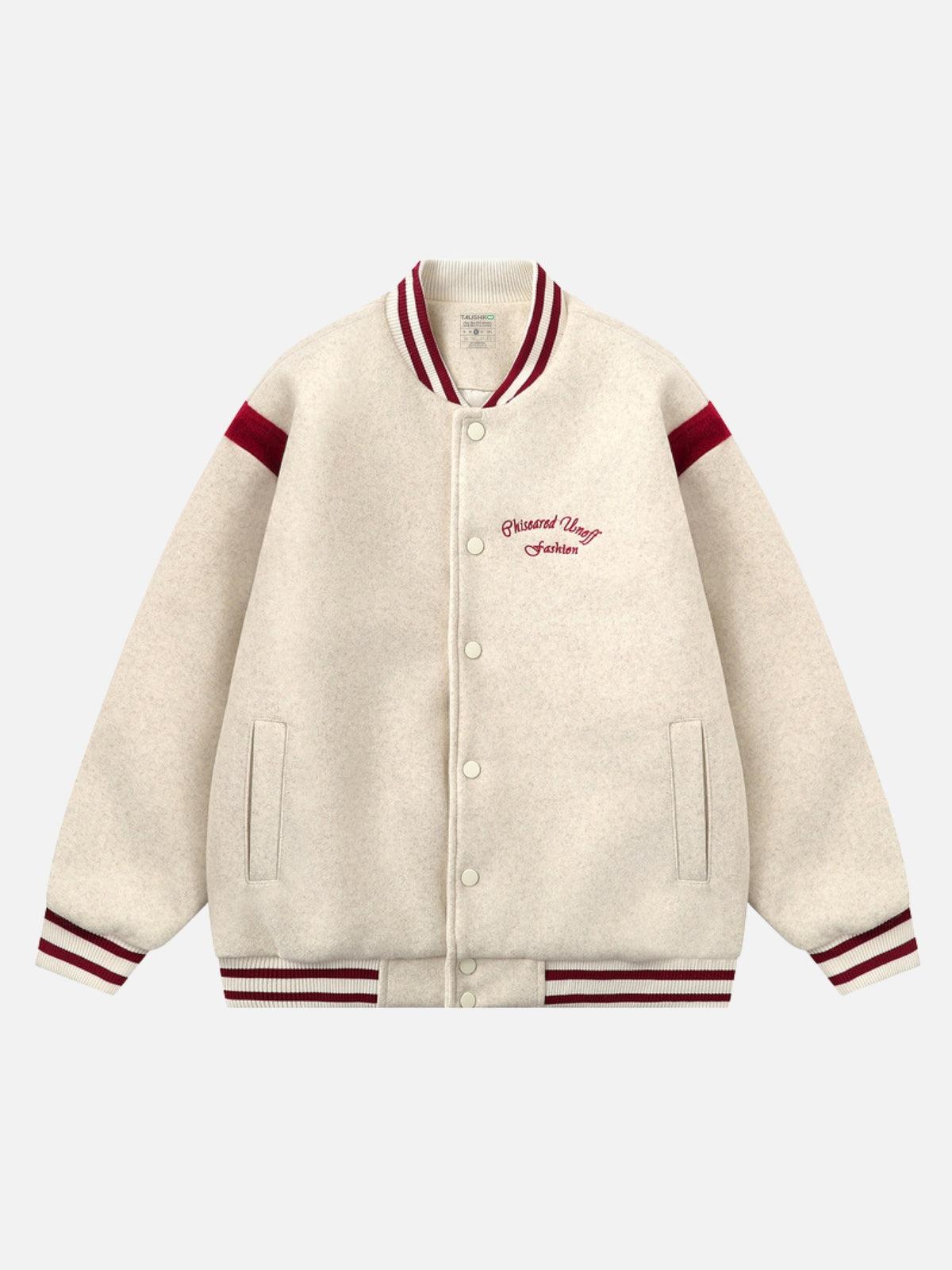 Concert Outfit Embroidered Contrast Color Varsity Jacket Concert Outfit Embroidered Contrast Color Varsity Jacket