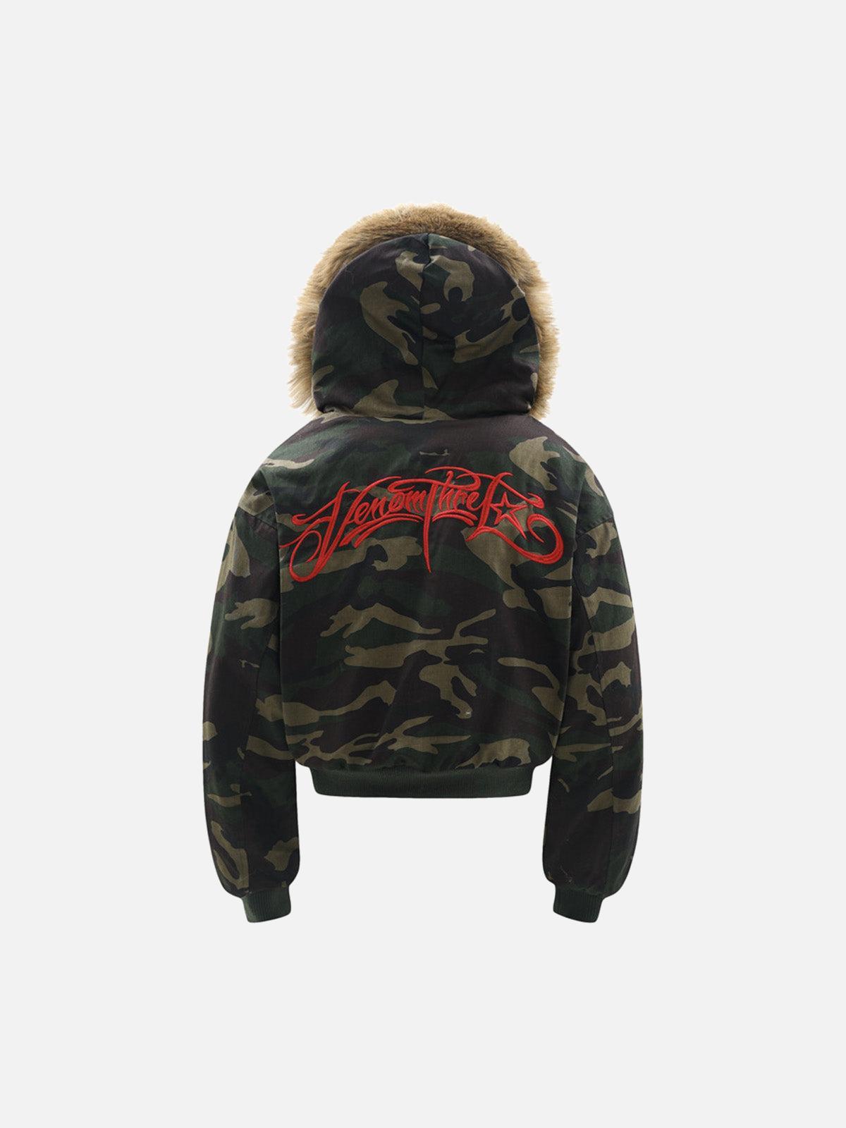 Concert Outfit Embroidered Detachable Fur Hooded Jacket Concert Outfit Embroidered Detachable Fur Hooded Jacket