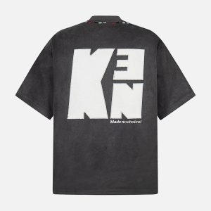 Concert Outfit Embroidered Neckline Oversized T-Shirt