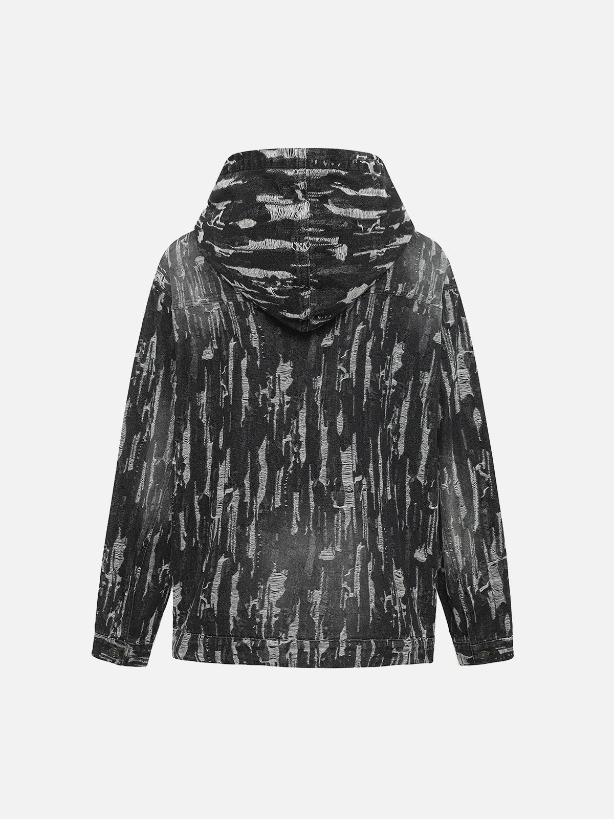 Concert Outfit Embroidered Washed Denim Hoodie Concert Outfit Embroidered Washed Denim Hoodie