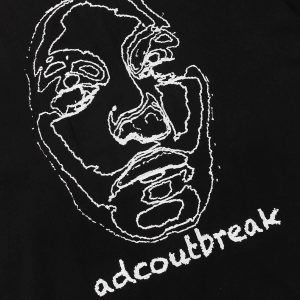 Concert Outfit Embroidery Abstract Face Tee