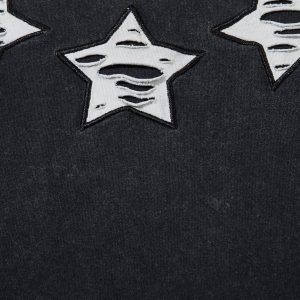 Concert Outfit Embroidery Distressed Star Washed Tee