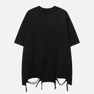 Concert Outfit Embroidery Distressed Star Washed Tee