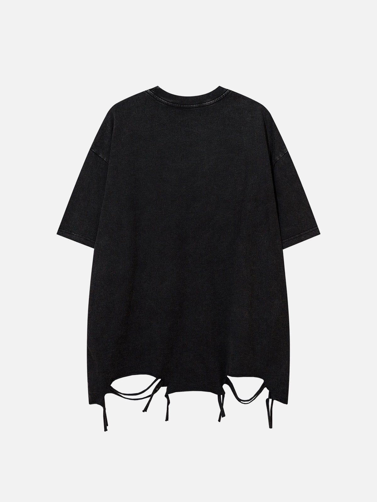 Concert Outfit Embroidery Distressed Star Washed Tee Concert Outfit Embroidery Distressed Star Washed Tee