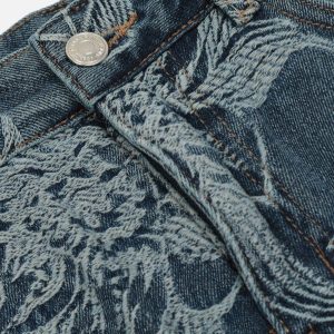 Concert Outfit Embroidery Flower Longline Jorts