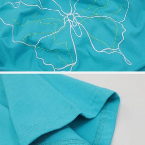 Concert Outfit Embroidery Line Butterfly Tee