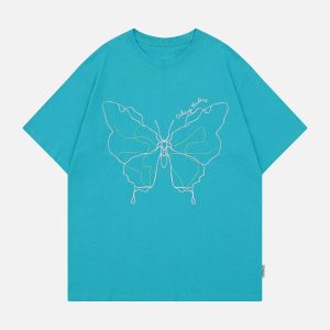 Concert Outfit Embroidery Line Butterfly Tee