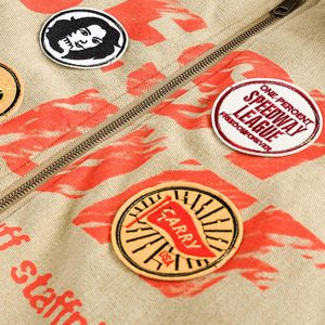 Concert Outfit Embroidery Patchwork Print Stand Collar Quilted Barn Jacket