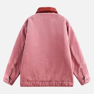 Concert Outfit Embroidery Patchwork Print Stand Collar Quilted Barn Jacket