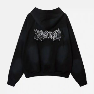 Concert Outfit Embroidery Spots Zip-Up Hoodie