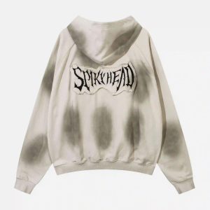 Concert Outfit Embroidery Spots Zip-Up Hoodie