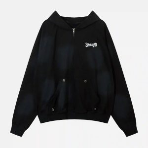 Concert Outfit Embroidery Spots Zip-Up Hoodie