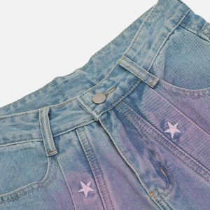 Concert Outfit Embroidery Star Washed Jeans