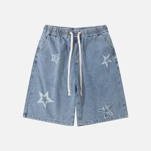 Concert Outfit Embroidery Star Washed Jorts