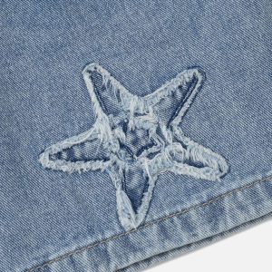 Concert Outfit Embroidery Star Washed Jorts