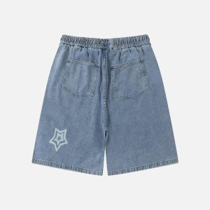 Concert Outfit Embroidery Star Washed Jorts