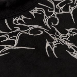 Concert Outfit Embroidery Suede Tee