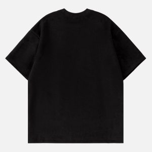 Concert Outfit Embroidery Suede Tee