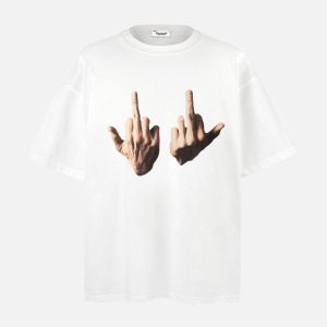 Concert Outfit Expressive Hands Bold Gesture Graphic Tee