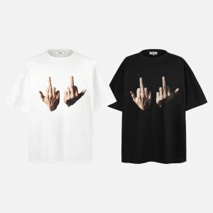 Concert Outfit Expressive Hands Bold Gesture Graphic Tee