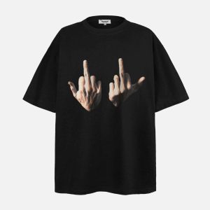 Concert Outfit Expressive Hands Bold Gesture Graphic Tee