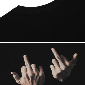 Concert Outfit Expressive Hands Bold Gesture Graphic Tee