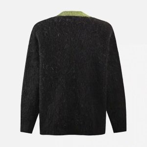 Concert Outfit Facial Pattern Mohair Sweater