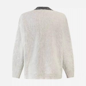 Concert Outfit Facial Pattern Mohair Sweater