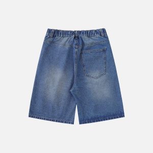 Concert Outfit Fake Hole Camouflage Patch Jorts